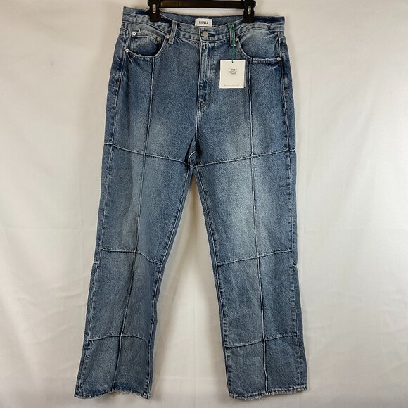Pistola Cassie Super High Jeans 32 Meridian Blue Patchwork Style New NWT - Picture 1 of 11